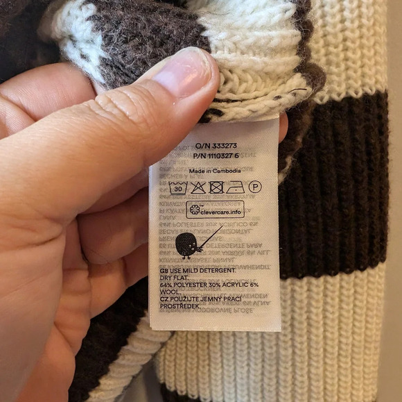 NWT Monki Brown & Cream Striped Knitted Sweater Women XS - Picture 5 of 10